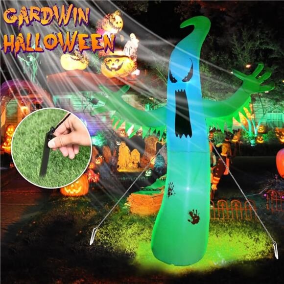 12ft High Halloween Inflatable Ghost Outdoor Decoration, Halloween Blow - Picture 4 of 7
